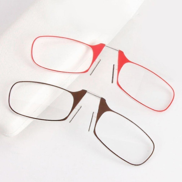 Bärbara läsglasögon Clip Nose Presbyopia Ultra Thin Case