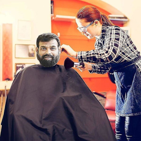 Professionel Hårklippeskjort med Halsbørste - Salon Barber Sort