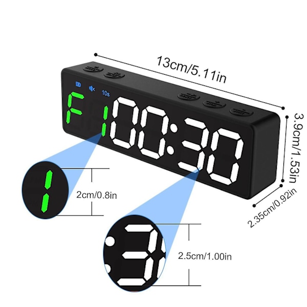 Gym Timer med LED-display, väggklocka för intervallträning 2023