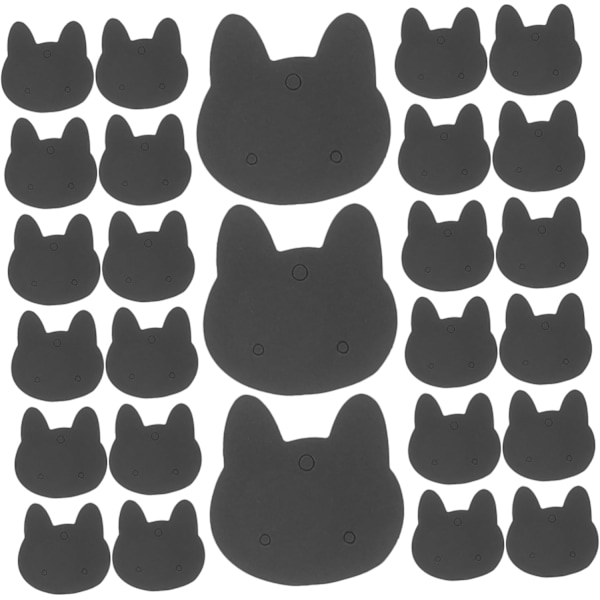 100 stk. øreringekort i papir, kattehoveddesign, kraftkort til smykkevisning og emballering