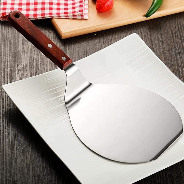 Runda Pizzapaddeln i Rostfritt Stål Den Rostfria Kakspaddeln Är Perfekt För Att Lätt Lyft Och