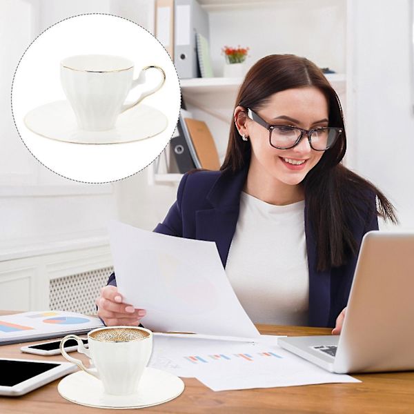 Nordisk Stil Kaffekopp & Fat Set Utsökt Keramik Mugg