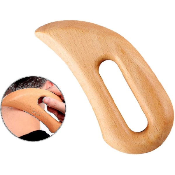 Wooden Lymphatic Drainage Massage Tool With Scraping Scraper In Hand