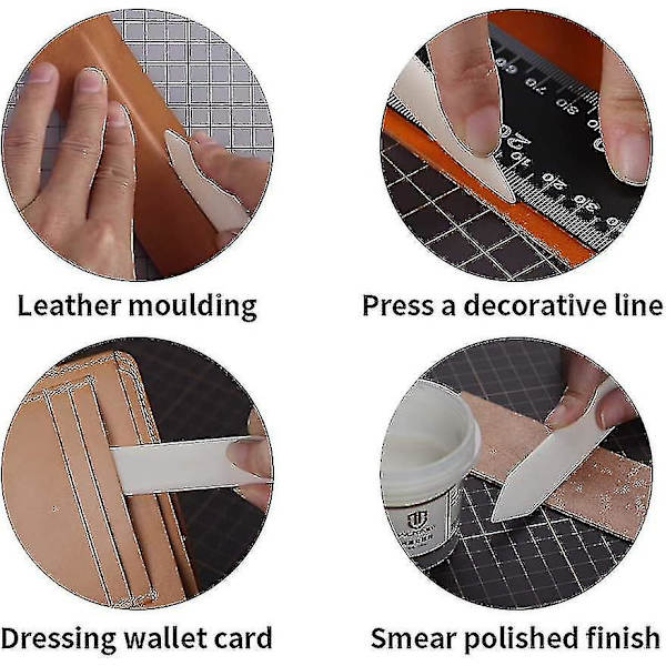 Mapp 2 st Läderverktyg Poängsättning Vikning Vikning Origami Pappersvikare Hantverk Scrapbooking Verktyg