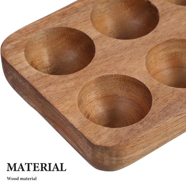 12-hulls eggbrett i tre for benkeplate, eggfat i tremateriale, minimalistisk