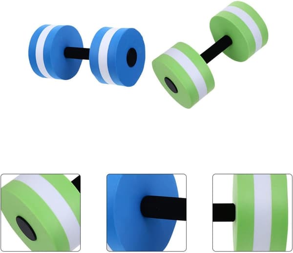2 st. EVA-skumvattendumbbells med hög densitet, poolvikter, slitstarka, bärbara
