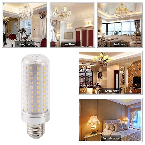 E27 LED-lampor, 3 st 3000k Varmvit Glödlampor 15w LED Majslampa Paket