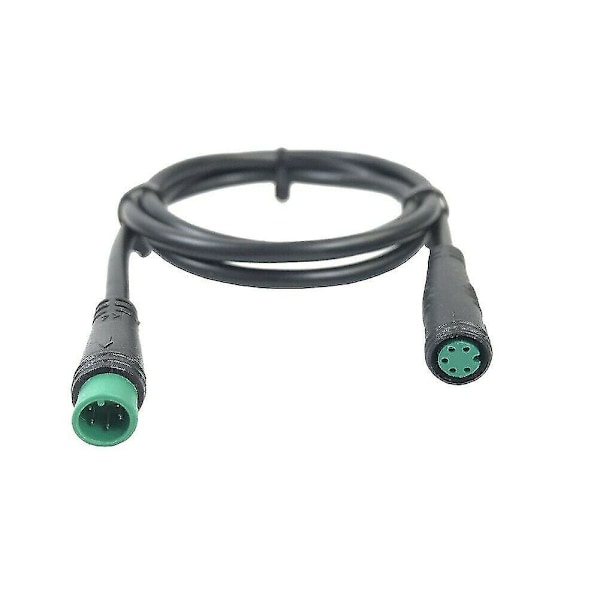 Kabelmotor Forlængerkabel Han til Hun 5-polet til E-cykel KT / Bafang Display. (sort+grøn)(1 stk)