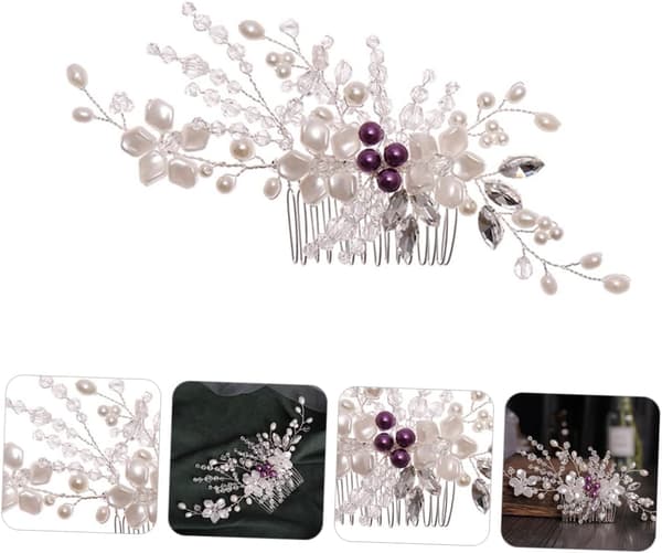 Elegant brudeblomst hårkam for kvinner hårtilbehør til brudepike bryllupspynt