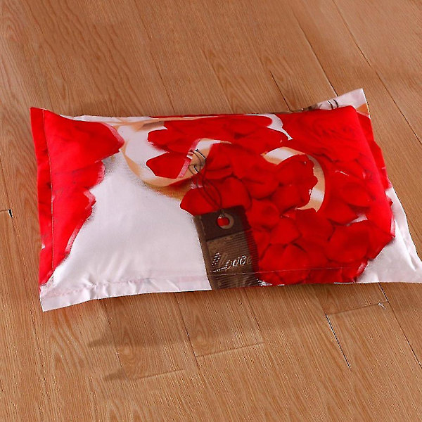 4-pack 3D Blommönster Tryckt Sängöverkast, Lakan och Kuddfodral