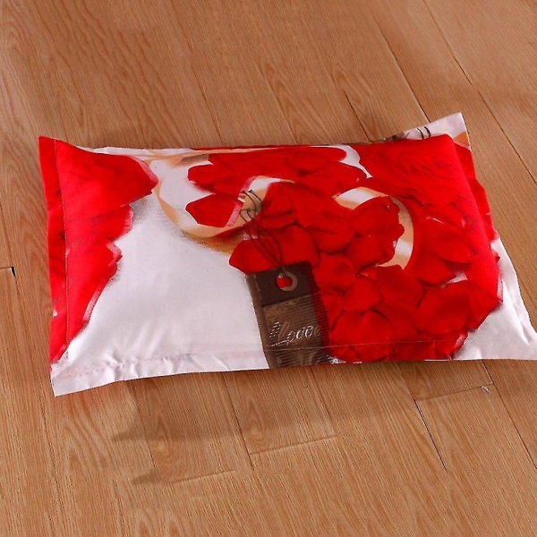 4 stk 3D Blomstertrykte Dynetrekk, Sengetøy og Putevar