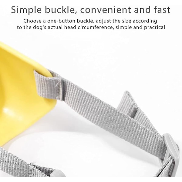 Anti-bid hundemundkurv, sød silikone andemundform hundemundbetræk med justerbare stropper 1 stk-gul