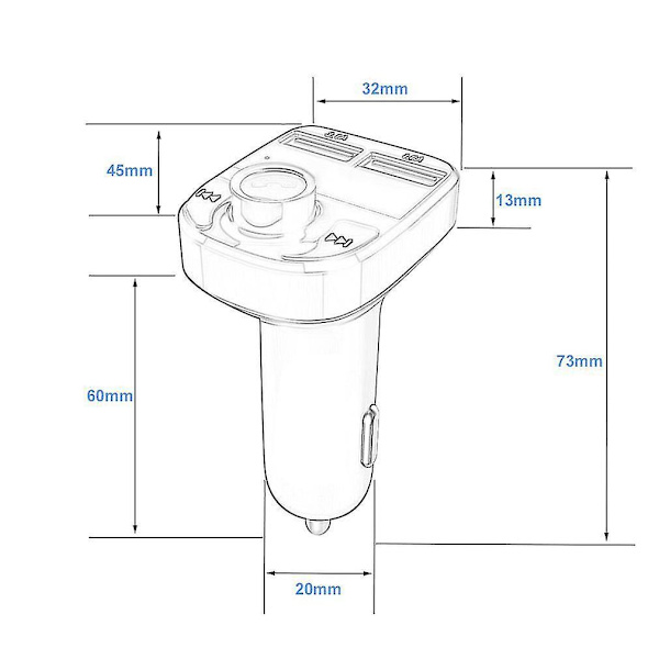 Bluetooth MP3 Håndfri Biloplader FM-Sender