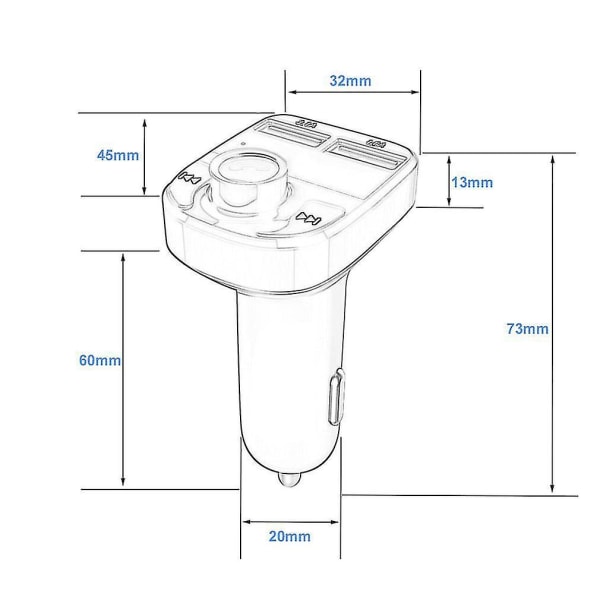 Bluetooth MP3 Handsfree Bil Lader FM-sender