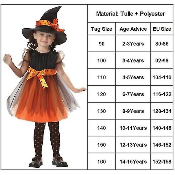 Barn Jenter Tulle Hat Outfit Fancy Up Performance Costume 3-4 Years