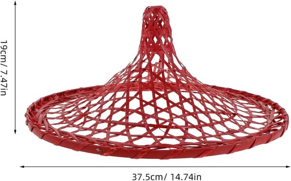 Klassisk asiatisk konisk hat - Håndvævet bambus hat 36 cm diameter