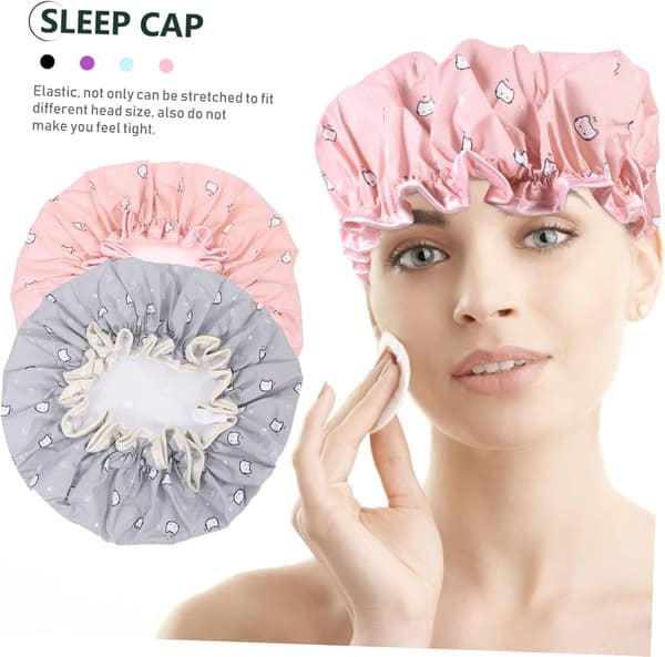 6 stk. elastiske badekapper for gutter og jenter og kvinners hårbeskyttende deksel søt dusjhette