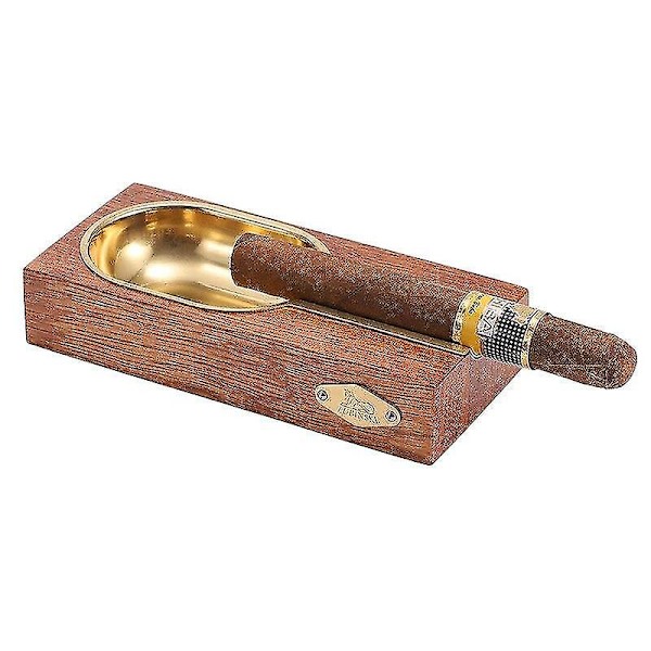 Askebæger i Massivt Træ med Kobber Metal - Cigar Tilbehør