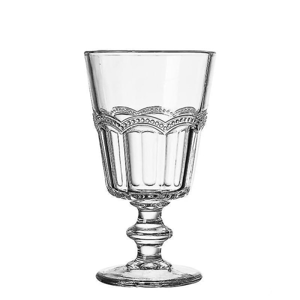 1 st. Goblet med full atmosfär Retro Court Glas Relief Vin