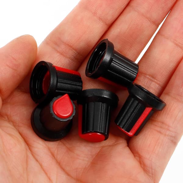 20 st röda plastpotentiometerkontrollrattar 6 mm D-formad stam Dj Mixer Controller Caps