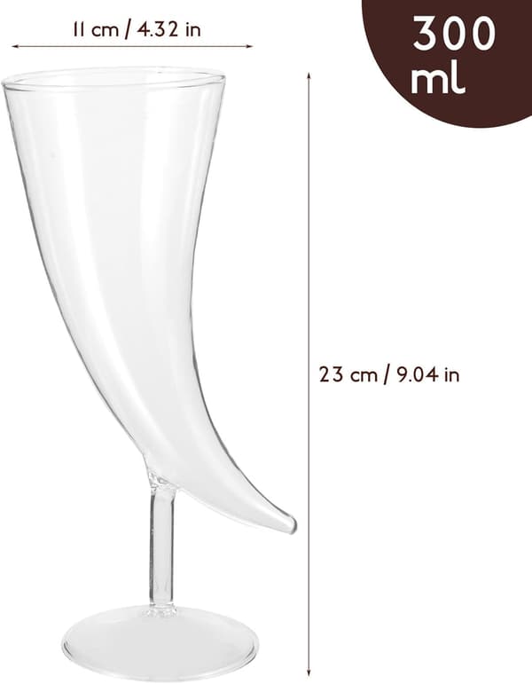 Dekorativt dricksglas i glas, månformat, 201-300 ml kapacitet