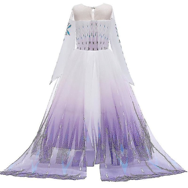 2 Elsa Tulle Sleeve Gradient Kostume Børn Piger Performance Fancy Dre 4-5 Years Purple