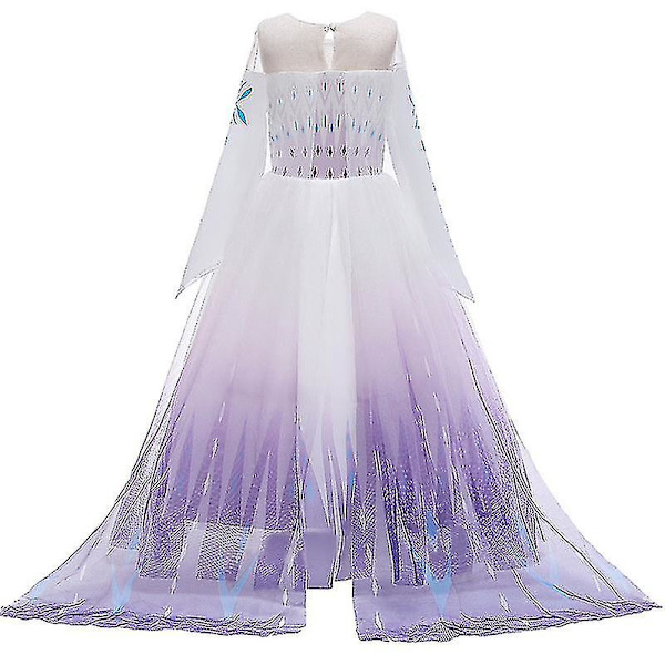 2 Elsa Tulleærme Gradient Kostume Børn Piger Performance Fancy Dre 11-12 Years Purple