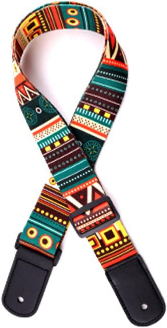 Gitarrrem Bekväm Cross-body Sling Etnisk Stil Justerbar Tillverkad av Robust Polyester