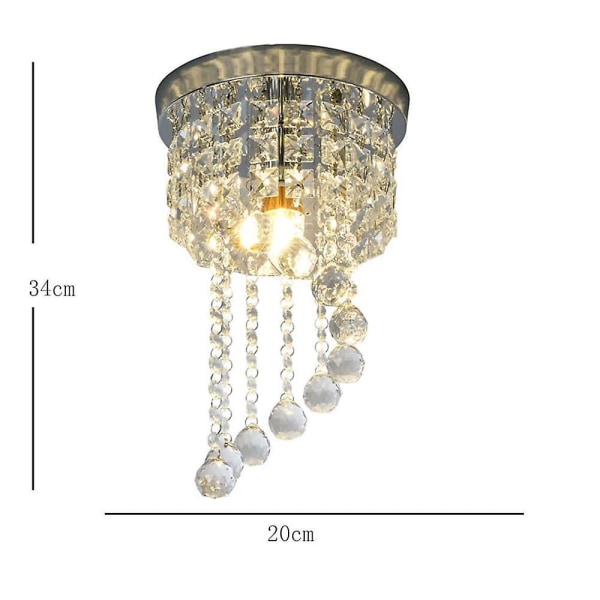 20cm LED-lyseskrone Krystall Taklampe Lanterne