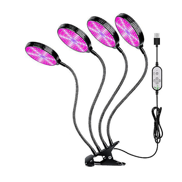 Seedling LED-vekstlys med 4 hoder - plantevekstlampe