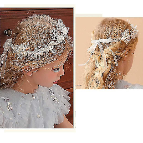 Bryllupshårpynt Gull Perle Hodebånd Brud Baby's Breath Krystall Hårranke For Prinsesse Blomst