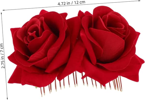 Blomsterhårkam Brude Bryllupshodeplagg Dekorativ Hårkam for Kvinner