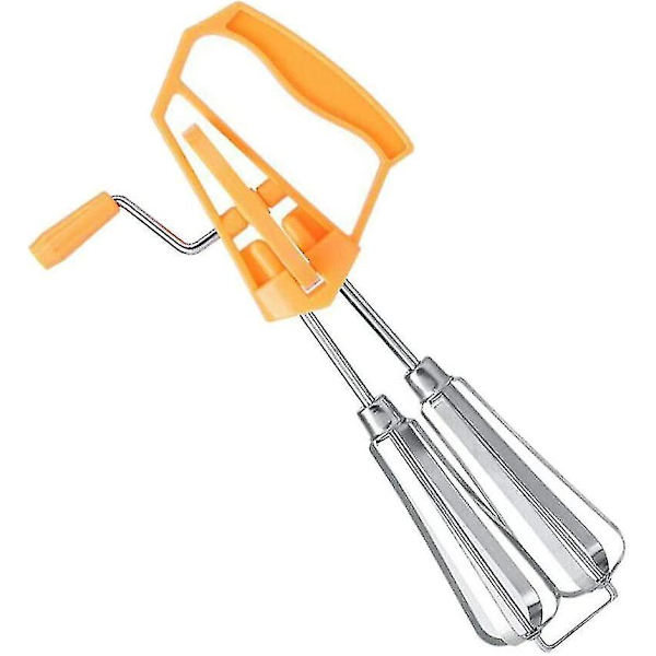 Rostfritt Stål Manuell Rotationsäggvisp - Handmixer - Mjölkmixer - Köksredskap (orange)