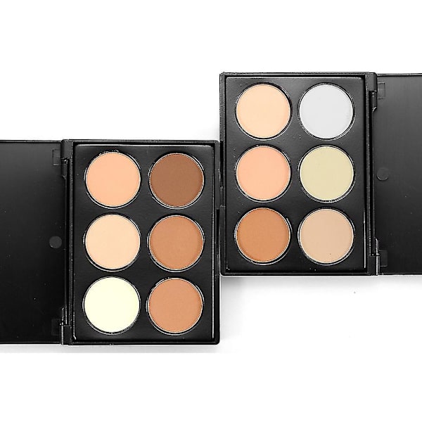 Mini 6 Farge Makeup Pudder Foundation Concealer Palette