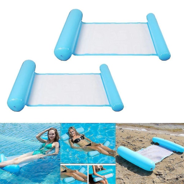 Premium Pool oppblåsbar seng Water Float Lounge flytende hengekøye (1 stk-blå)