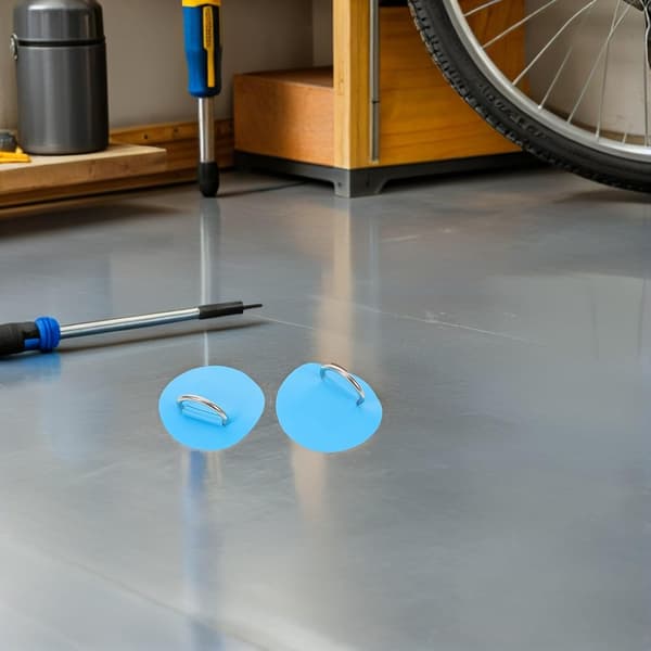 6 stk blå PVC padlebrett D-ringer med 6,5 cm D-ringlapper i rustfritt stål