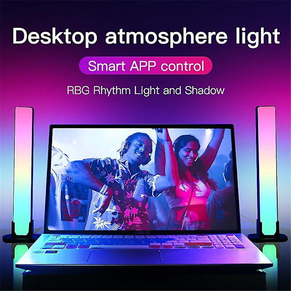 Rgbic Smart LED Lysbjælke App Bluetooth Skrivebordsatmosfære