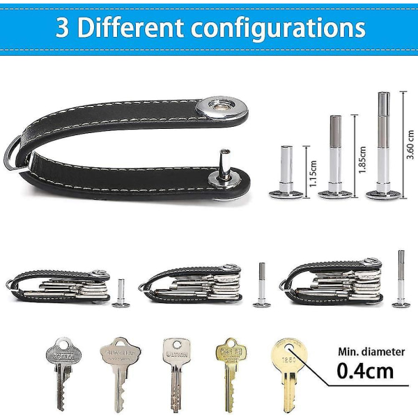Nøkkelring i skinn | Nøkkelringer for menn | Avtakbar nøkkelring | Smart  nøkkelbrikke med lomme, stilig gaveeske (ca 2582 | Fyndiq