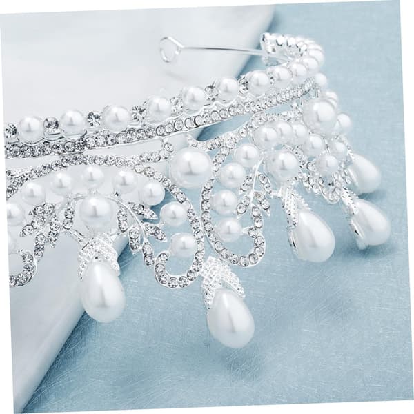 Diamant Perle Krone Brude Hodeplagg Hodeplagg Rhinestone Krone Mote Brude Hodeplagg Prinsesse Tiara