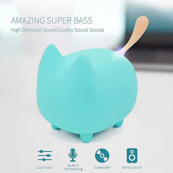 Portabel Bluetooth-högtalare, Högtalare med Klarhet Stereo, Inbyggd Mikrofon, Superbas, Kraftfull