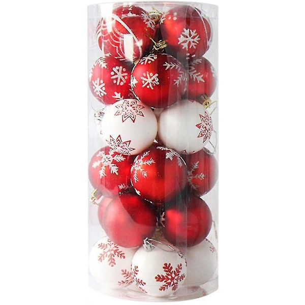 24 stk Knusebestandige Julekuler 6cm Trepynt