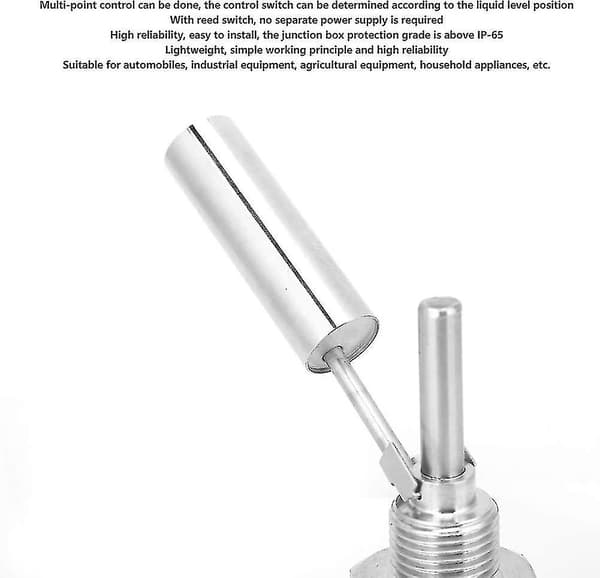 Andesnæb Flydeskifter 304 Rustfrit Stål Vand Væske Niveau Sensor Controller G1/2\" Dc0-220v(sort+sølv)(1stk)