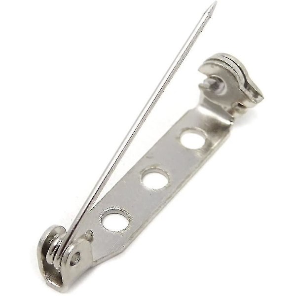 100 stk Sølvfarvede Nålbagstykker Broche Pins Bar Håndværk 25mm