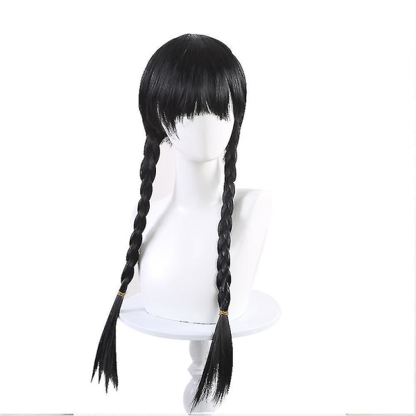 Naisten keskiviikkona Addams Deluxe set Nevermore Uniform -asu/peruukit/nukke XL Only Wigs