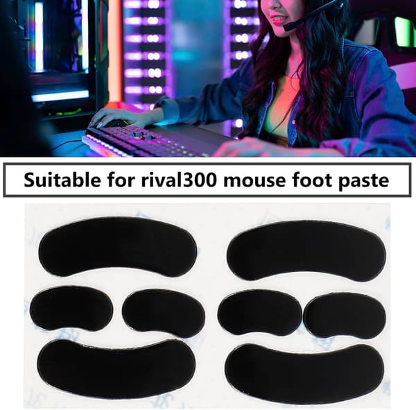 Datamusføtter Erstatning for Rival 300, 2 sett silikonfotputer som gir jevn glid