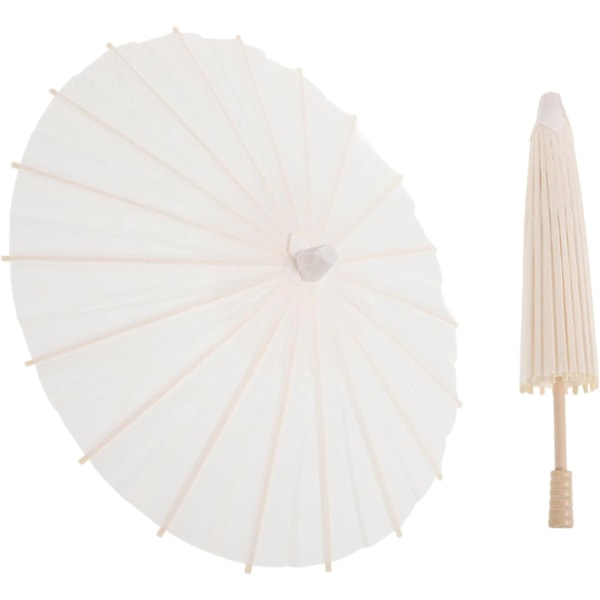 2 stk. Blank Papir Paraply Rejseparaply Bryllupsparasol Dans Silke