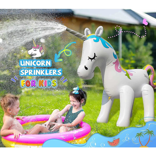 Oppblåsbar Unicorn Sprinkler Outdoor Water Yard Toy