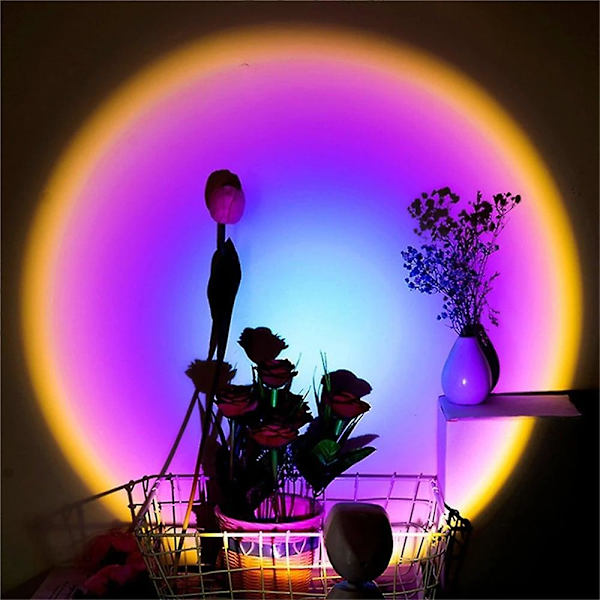 Regnbue Solnedgangsprosjektor Rgb Atmosfære Led Nattelys Hjem