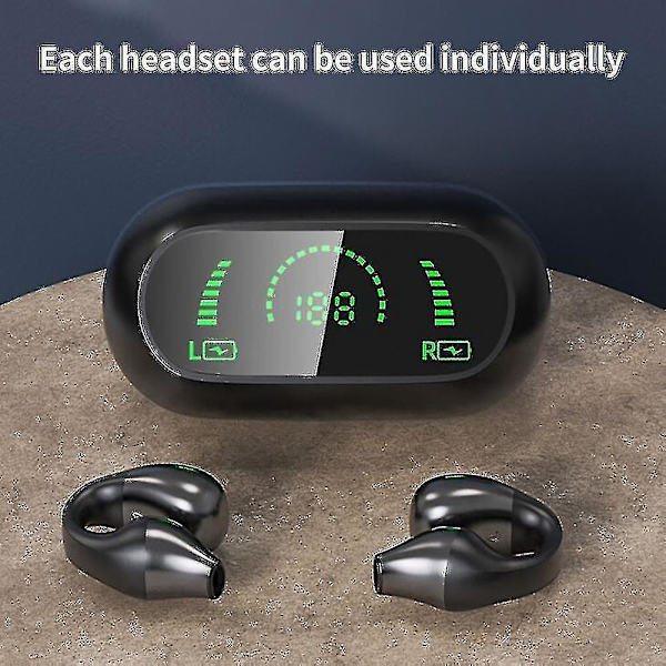 Öronklämma Hörlurar Bluetooth Benledning, Smärtfri Bekväm Trådlös Hörlurar Ty-yuhao black