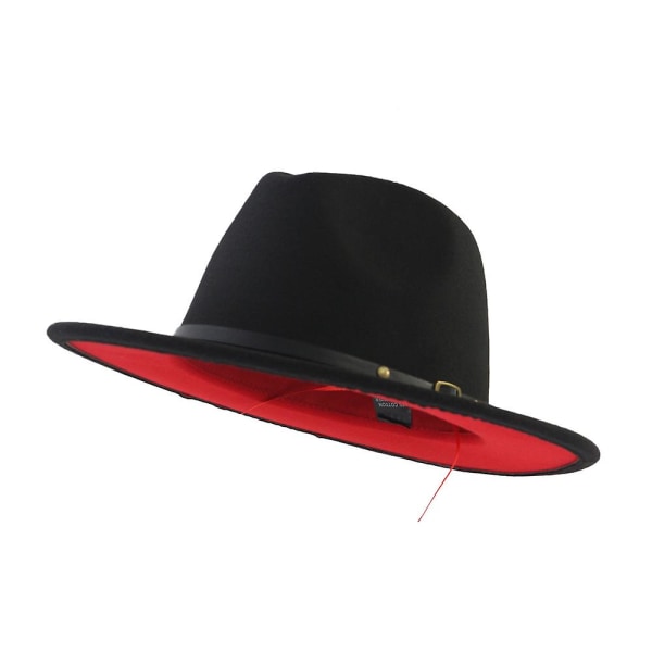 Herre og kvinder bredskygget uldfilt Fedora hat med bæltespænde unisex floppy panamahat cowboyhat solhat